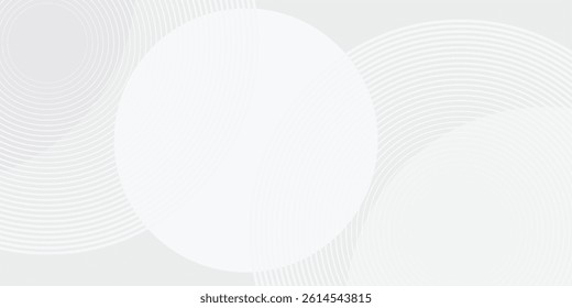 White geometric abstract background overlap layer on bright space with lines effect decoration. Modern graphic design element circles style concept for banner. illustration eps 10.