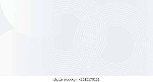 White geometric abstract background overlap layer on bright space with lines effect decoration. Modern graphic design element circles style  arts