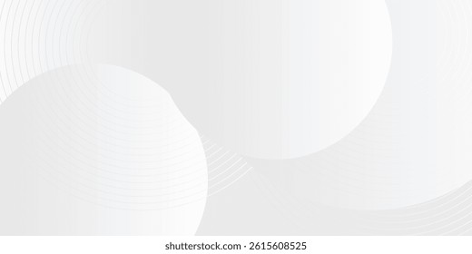 White geometric abstract background overlap layer on bright space with lines effect decoration. Modern graphic design element circles style concept for banner decoration