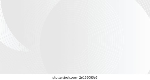 White geometric abstract background overlap layer on bright space with lines effect decoration. Modern graphic design element circles style concept for banner decoration