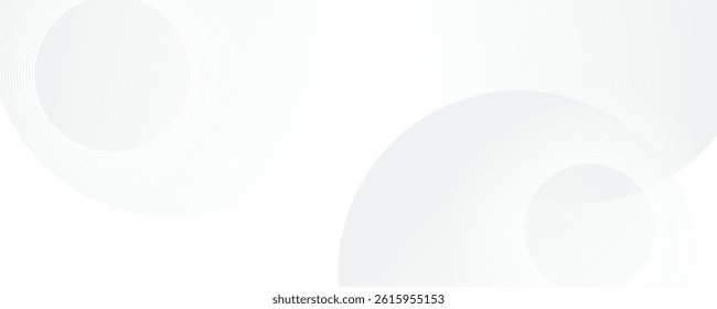 White geometric abstract background overlap layer on bright space with lines effect decoration. Modern graphic design element circles style concept for banner. vector eps 10