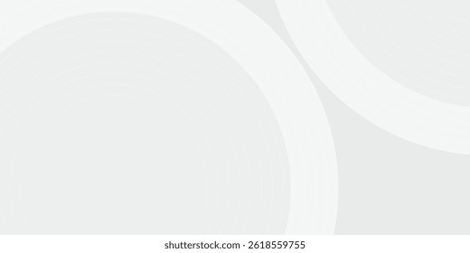 White geometric abstract background overlap layer on bright space with lines effect decoration. Modern graphic design element circles style concept for banner.