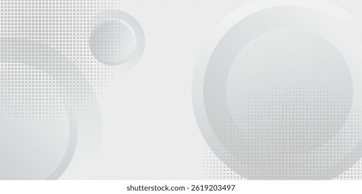 White geometric abstract background overlap layer on bright space with lines effect decoration. Modern graphic design element circles