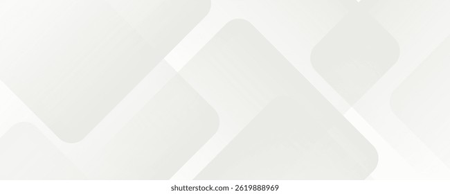 white geometric abstract background overlap layer on bright space with rounded rhomb effect decoration