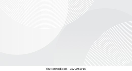 White geometric abstract background overlap layer on bright space with lines effect decoration. Modern graphic design element circles modern