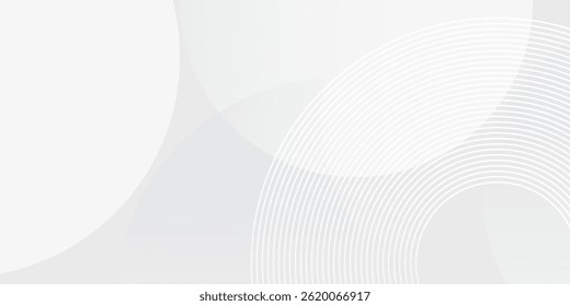 Weiße geometrische abstrakte Hintergrund Überlappungsschicht auf hellen Raum mit Linien Effekt Dekoration. Modernes Grafikdesign Elementkreise moderne einfache abstrakte
