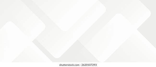 white geometric abstract background overlap layer on bright space with rounded rhomb effect decoration