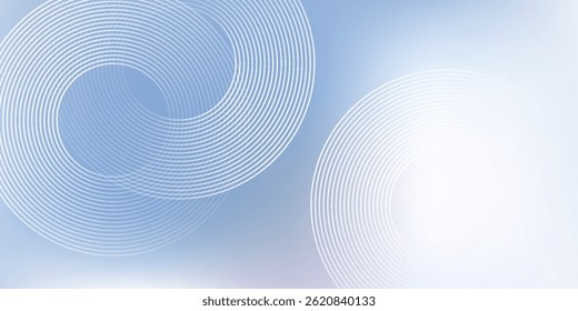 White geometric abstract background overlap layer on bright space with lines effect decoration. Modern graphic design element circles style concept for banner. eps 10	