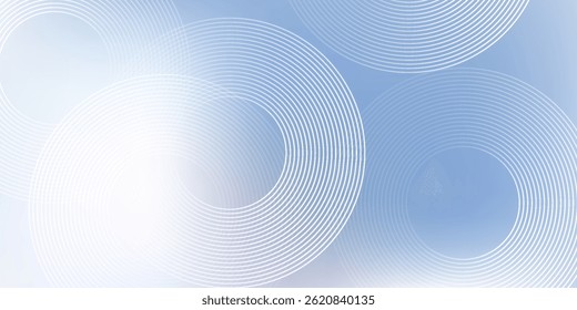 White geometric abstract background overlap layer on bright space with lines effect decoration. Modern graphic design element circles style concept for banner. eps 10	