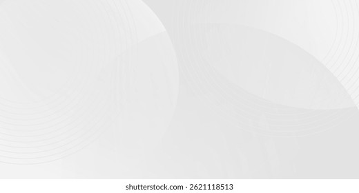 White geometric abstract background overlap layer on bright space with lines effect decoration. Modern graphic design element circles style concept for banner. EPS 10
