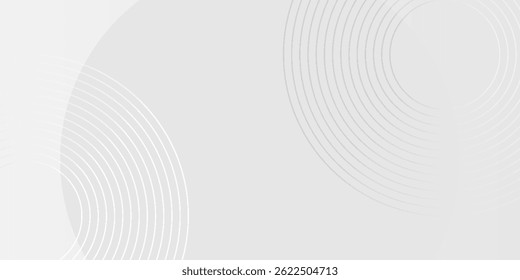 White geometric abstract background overlap layer on bright space with lines effect decoration. Modern graphic design element circles style concept for banner. ilustration