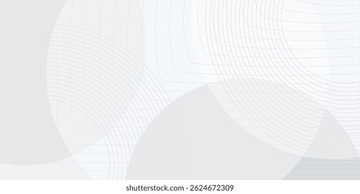 White geometric abstract background overlap layer on bright space with lines effect decoration. Modern graphic design element circles style concept for banner. vector geometric illustrator