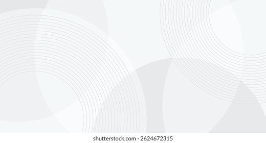 White geometric abstract background overlap layer on bright space with lines effect decoration. Modern graphic design element circles style concept for banner. vector geometric illustrator