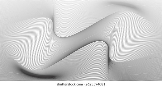 White geometric abstract background overlap layer on bright space with lines effect decoration. Modern graphic design element wave style concept for banner.