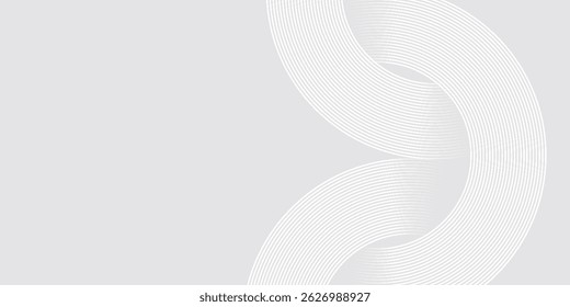 White geometric abstract background overlap layer on bright space with lines effect decoration. Modern graphic design element circles style concept. eps10