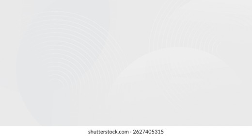 El fondo abstracto geométrico blanco se superpone en el espacio brillante con la decoración del efecto de las líneas. Concepto moderno del estilo de los círculos del elemento del Diseño gráfico para el Anuncio.