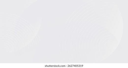 White geometric abstract background overlap layer on bright space with lines effect decoration. Modern graphic design element circles style concept for banner.