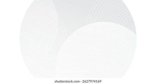 White geometric abstract background overlap layer on bright space with lines effect decoration. Modern graphic design element circles style concept for banner.