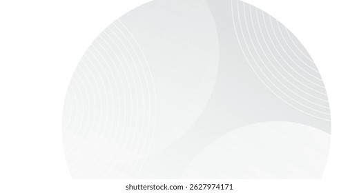 White geometric abstract background overlap layer on bright space with lines effect decoration. Modern graphic design element circles style concept for banner.vector eps10.