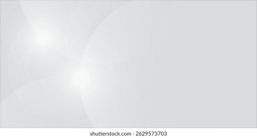 White geometric abstract background overlap layer on bright space with lines effect decoration. Modern graphic design element circles style concept for banner.
