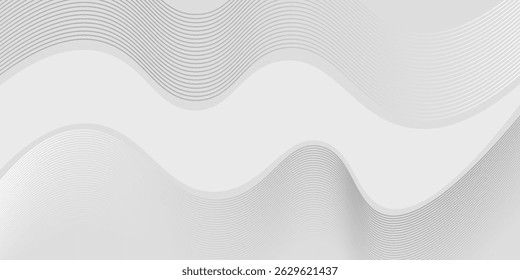 White geometric abstract background overlap layer on bright space with lines effect decoration. Modern graphic design element circles style concept for banner.