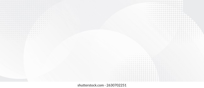 White geometric abstract background overlap layer on bright space with lines effect decoration. Modern graphic design element circles
