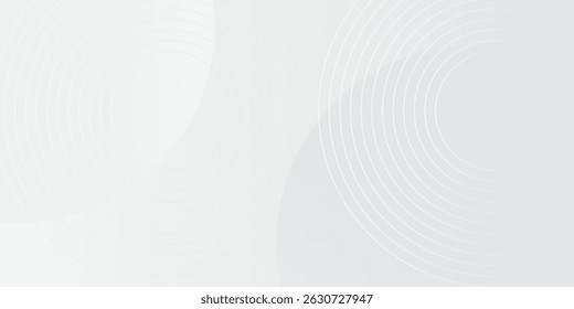 White geometric abstract background overlap layer on bright space with lines effect decoration. Modern graphic design element circles style concept simple modern