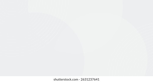 White geometric abstract background overlap layer on bright space with lines effect decoration. Modern graphic design element circles style concept for banner.