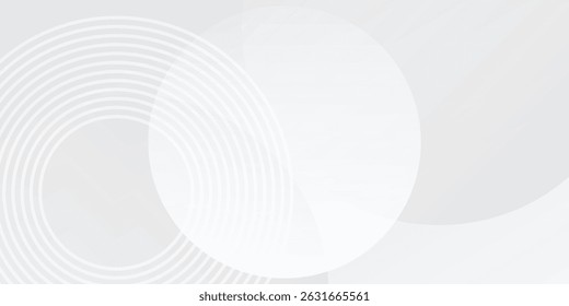 White geometric abstract background overlap layer on bright space with lines effect decoration. Modern graphic design element circles style concept modern