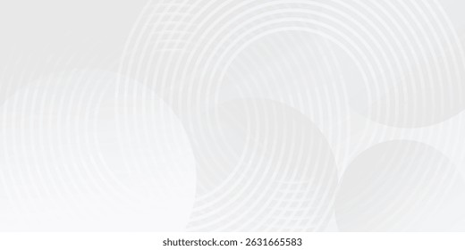 White geometric abstract background overlap layer on bright space with lines effect decoration. Modern graphic design element circles style concept modern