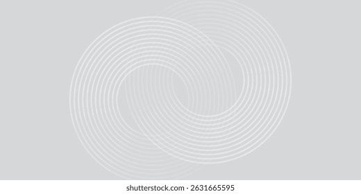 White geometric abstract background overlap layer on bright space with lines effect decoration. Modern graphic design element circles style concept modern