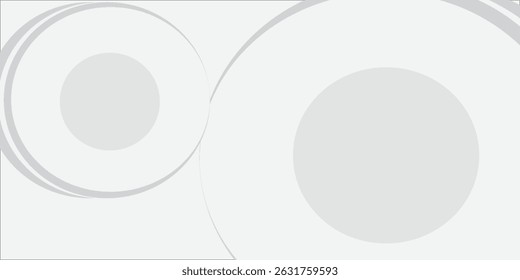 White geometric abstract background overlap layer on bright space with lines effect decoration. Modern graphic design element circles style concept for banner.