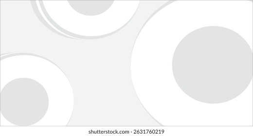 White geometric abstract background overlap layer on bright space with lines effect decoration. Modern graphic design element circles style concept for banner.