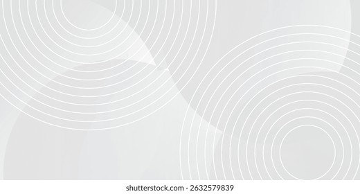 White geometric abstract background overlap layer on bright space with lines effect decoration. Modern graphic design element circles style concept for banner. vector eps10