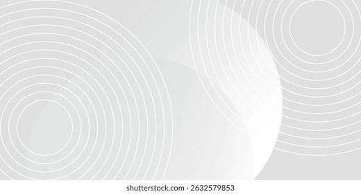 White geometric abstract background overlap layer on bright space with lines effect decoration. Modern graphic design element circles style concept for banner. vector eps10