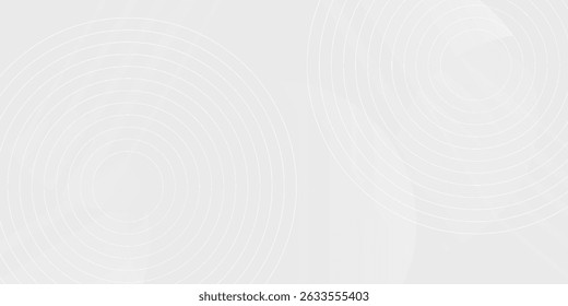 White geometric abstract background overlap layer on bright space with lines effect decoration. Modern graphic design element circles style concept for banner.