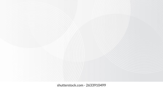 El fondo abstracto geométrico blanco se superpone en el espacio brillante con la decoración del efecto de las líneas. Concepto moderno del estilo de los círculos del elemento del Diseño gráfico para el Anuncio.