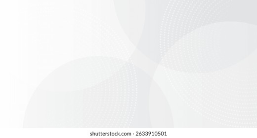 White geometric abstract background overlap layer on bright space with lines effect decoration. Modern graphic design element circles style concept for banner.