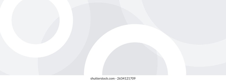 White geometric abstract background overlap layer on bright space with lines effect decoration. Modern graphic design element circles style concept for banner.