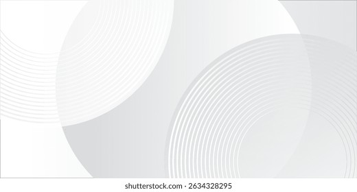 O plano de fundo abstrato geométrico branco sobrepõe a camada no espaço brilhante com a decoração de efeito de linhas. Design gráfico moderno circula o conceito de estilo para banner.