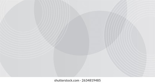 White geometric abstract background overlap layer on bright space with lines effect decoration. Modern graphic design element circles style concept for banner.