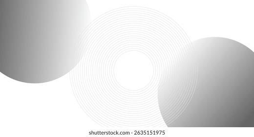 White geometric abstract background overlap layer on bright space with lines effect decoration. Modern graphic design element circles style concept for banner, modern vector arts
