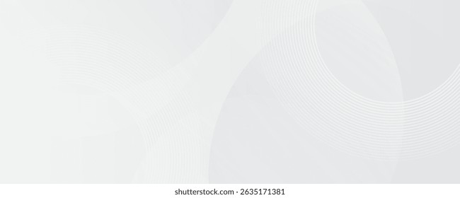 White geometric abstract background overlap layer on bright space with lines effect decoration. Modern graphic design element circles eps 10