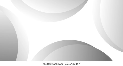 White geometric abstract background overlap layer on bright space with lines effect decoration. Modern graphic design element circles style concept for banner, modern vector arts
