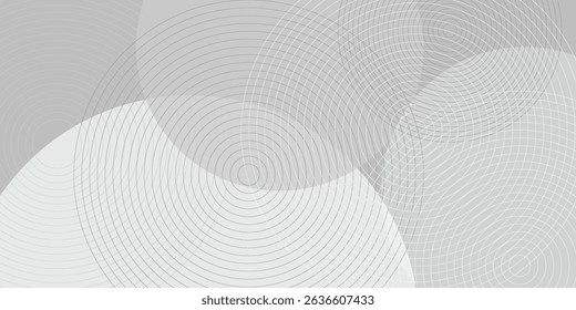 White geometric abstract background overlap layer on bright space with lines effect decoration. Modern graphic design element circles style concept simple art