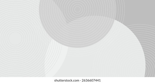 White geometric abstract background overlap layer on bright space with lines effect decoration. Modern graphic design element circles style concept simple art