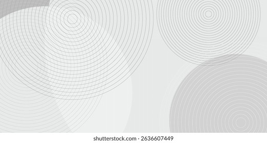 White geometric abstract background overlap layer on bright space with lines effect decoration. Modern graphic design element circles style concept simple art