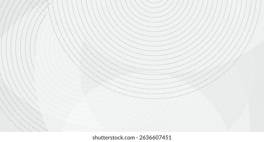 White geometric abstract background overlap layer on bright space with lines effect decoration. Modern graphic design element circles style concept simple art