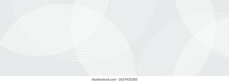 White geometric abstract background overlap layer on bright space with lines effect decoration. Modern graphic design element circles style concept for banner.