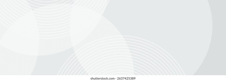 White geometric abstract background overlap layer on bright space with lines effect decoration. Modern graphic design element circles style concept for banner.